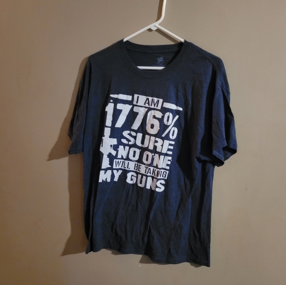 Hanes Black Short Sleeve Tee with Bold Graphic Lg